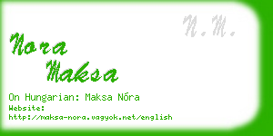 nora maksa business card